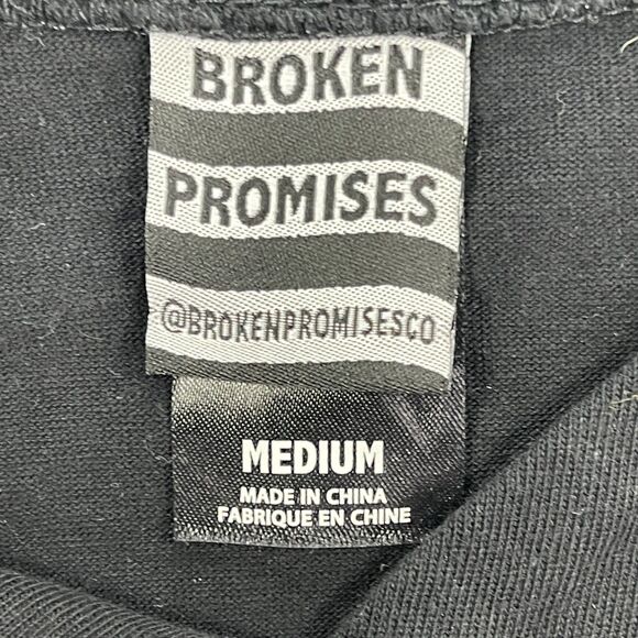 Broken Promises Top Gets Hurt Crop Baseball Jersey Womens Black Medium Black - Picture 5 of 11